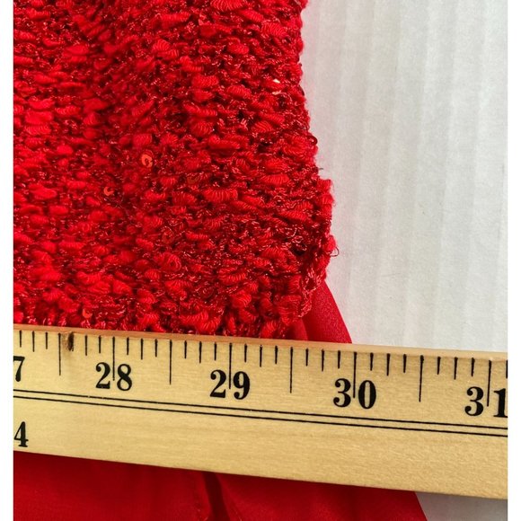Gibson Latimer Womens Red Sequined Sweater with Chiffon Underlining Size 3X - Picture 11 of 12